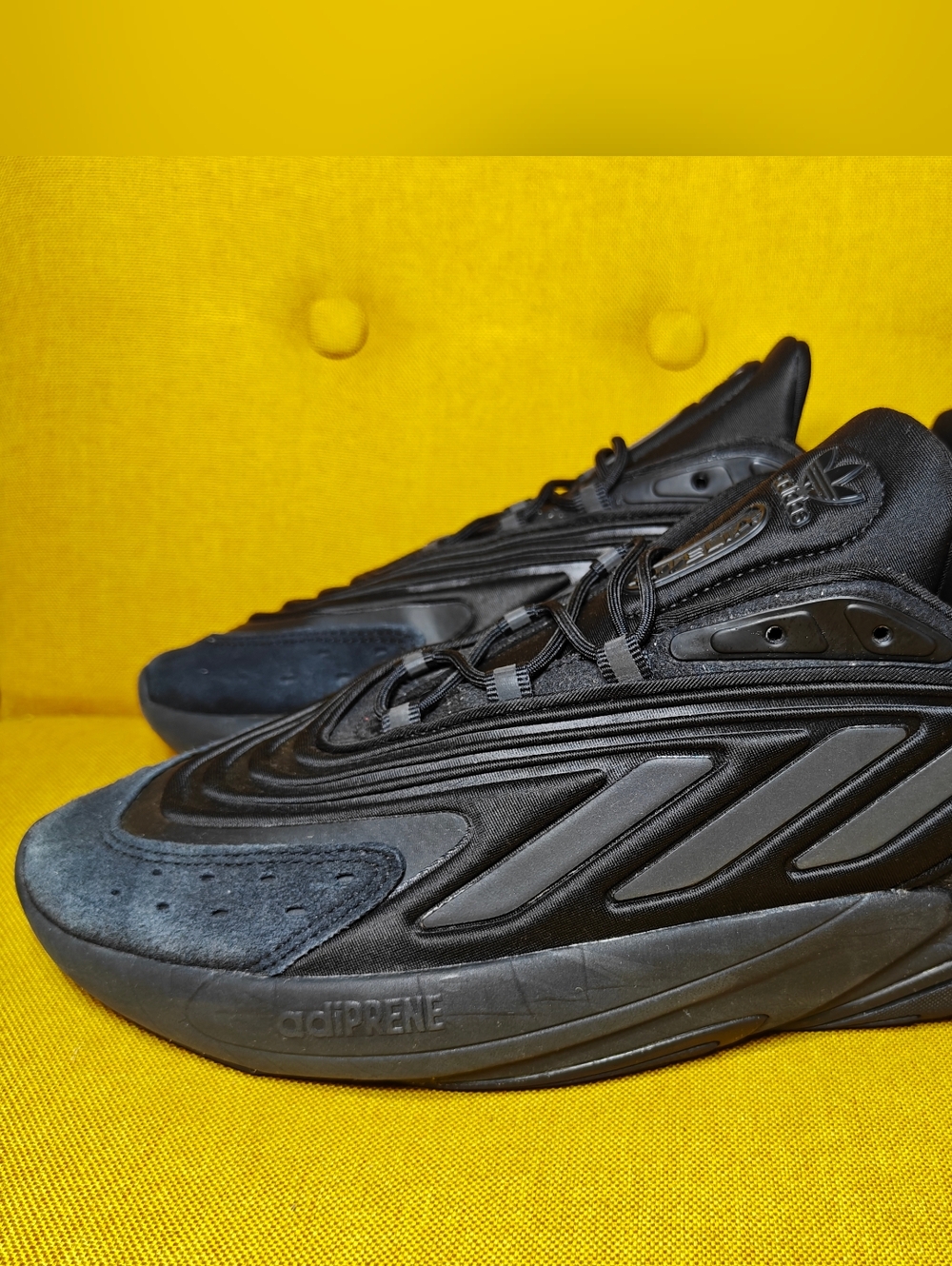 Adidas Originals Ozelia Triple Black Carbon Adiprene Sneakers Men's Shoe Size 10 - Picture 3 of 9